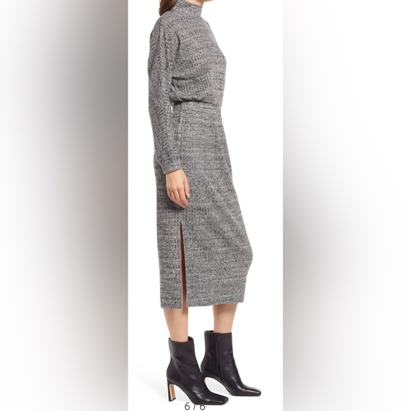 Floret Studios Gray Ribbed Long Sleeve Sweater Dress Size Small (2-4) NWT - Picture 3 of 15